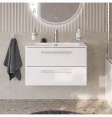Тумба с раковиной Cezares Eco Cer-N 80, bianco opaco, раковина Eco 80, ручки сатин