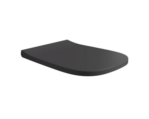Alice Wunder Сиденье с крышкой для унитаза Wunder, с микролифтом, цвет: чёрный матовый/хром. MC4508S