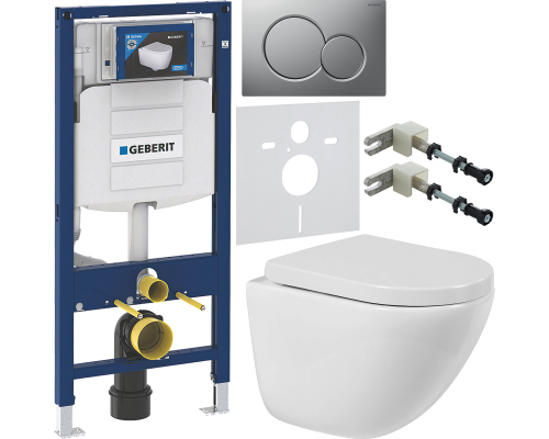 Комплект Унитаз подвесной BelBagno Amanda BB051CHR безободковый + Крышка Norma BB865SC с микролифтом + Инсталляция Geberit Duofix UP 320 111.300.00.5 + Кнопка Sigma 01 115.770.JQ.5 лакированная, матовый хром + Крепления 111.815.00.1 к стене + Шумоизоляция