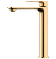 AQM6314BG Monza Смеситель для свободностоящей раковины 221 мм, гладкий, подводка ½ Brushed gold AQM6314BG