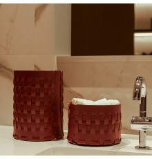 ADJ Корзина Bottega, D20xH12 см., цвет: коньяк/бордо. 1512.09/30