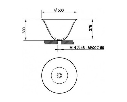 Gessi Goccia Раковина 50х30 см, без отв., накладная, цвет: белый. 39133#519