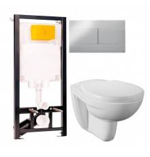 Комплект Унитаз подвесной Norm Fit + Крышка 803-003-709 с микролифтом + Инсталляция OLI 80 ECO Sanitarblock mechanic 3 в 1 с кнопкой смыва