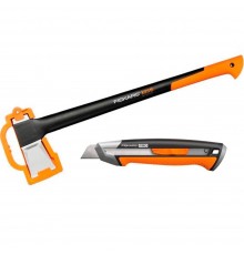 Набор FISKARS топор-колун Х25+нож строительный CarbonMax (1057915)