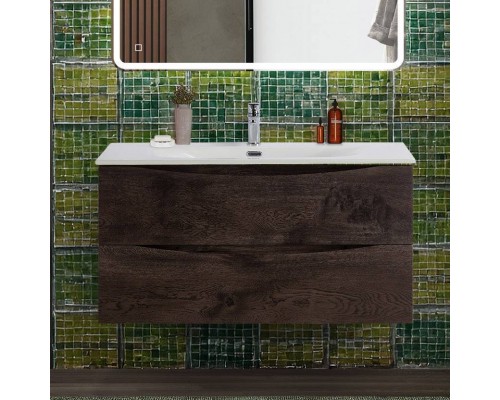 Тумба под раковину BelBagno Marino-cer-n 100 подвесная, rovere nature grigio