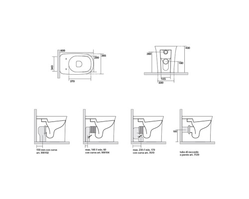 Kerasan The New Yorker Унитаз напольный 60х36.5см., приставной, цвет: белый матовый. 561830,  569130