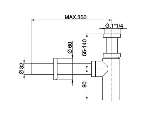 CISAL Сифон 11/4 для раковины, цвет Bianco Opaco. ZA0040424Q Акция