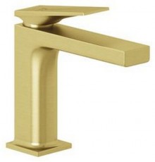 KLUDI 54289N075 DECUS Однорычажный смеситель на умывальник 110, PUSH-OPEN, EcoPlus, брашированное 54289N075