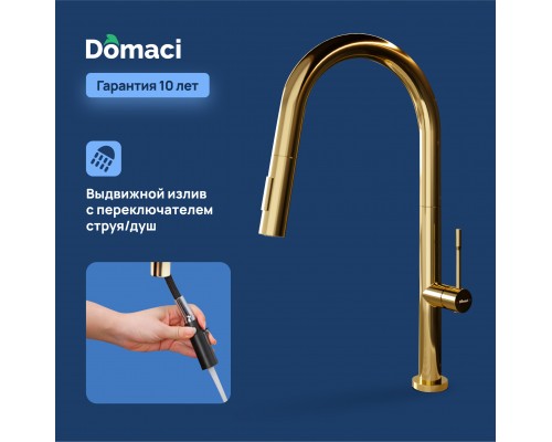 Смеситель для кухни Domaci Ливорно D6600CG золото