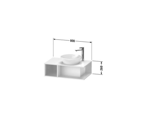 Duravit D-Neo Тумбочка подвесная компакт 80x48х26 см., раковина, 1 открытое отделение на левой стороне, цвет: Black Oak. 2328400000,  DE493801616