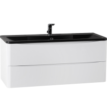Тумба с раковиной BelBagno Acqua 120 подвесная, bianco lucido, черная матовая раковина