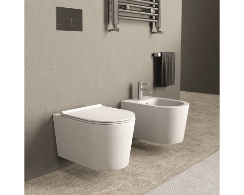 Alice Form Унитаз 50х35см., подвесной, безободковый, с сиденьем и крышкой с микролифтом, с набором для крепления, цвет: белый глянцевый. 22300101SET