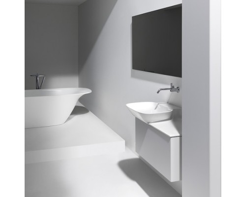 Laufen INO Тумба подвесная 77х35х35см, с раковиной (полка справа), с 1 выдвижным ящиком, цвет: белый матовый. 4.2540.1.030.170.1,  8.1330.2.000.104.1