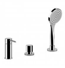 Gessi Emporio Via tortona Смеситель для ванны, на 3 отв., наполнение через слив-перелив, лейка, цвет: хром. 18643#031