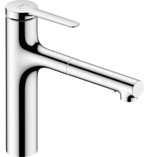 HG 74 804 000 Zesis M33 Смеситель для кухни 163 мм, выдвижной излив, 2 реж., sBox lite, 8.2 л/мин