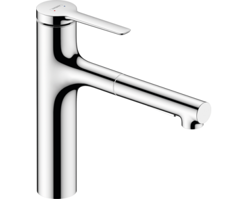 HG 74 804 000 Zesis M33 Смеситель для кухни 163 мм, выдвижной излив, 2 реж., sBox lite, 8.2 л/мин