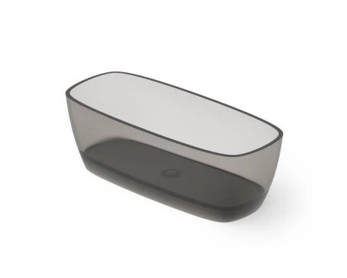 Dea Design Soul Ванна 170х72х56см., отдельностоящая, Glasstek, прозрачная смола, цвет: Smoky Black R4. DD8632 1700 R4