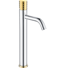 Смеситель для раковины Boheme Stick 122-CRG chrome diamond gold