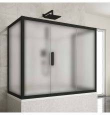 Шторка на ванну Kubele DE019 P3U-MAT-BLMT, 170х80 см, профиль матовый черный