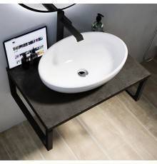 Столешница с раковиной 1MarKa Grunge Loft 80 бетон темно-серый