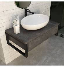 Тумба под раковину 1MarKa Grunge Loft 80 бетон темно-серый