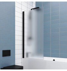 Шторка на ванну Kubele DE020 DE020P601-MAT-BLM- 55х150 150х55, профиль черный матовый, стекло матовое