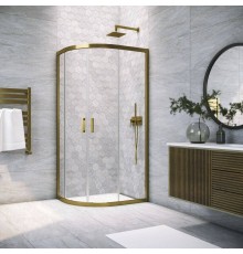 Душевой уголок Vegas Glass ZS-F Tur Novo h1900 90*80 05 01 профиль бронза, стекло прозрачное