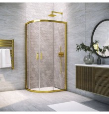Душевой уголок Vegas Glass ZS-F Tur Novo h1900 100*90 09 05 профиль золото, стекло бронза