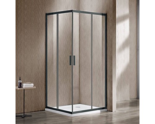 Душевой уголок Vincea Garda VSS-1G1111CLGM 110x110 см, профиль вороненая сталь, стекло прозрачное