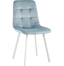 Стул Stool Group Chilly велюр серо-голубой, ножки белые