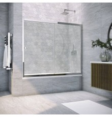 Шторка на ванну Vegas Glass ZV Tur Novo 150 08 01 профиль глянцевый хром, стекло прозрачное