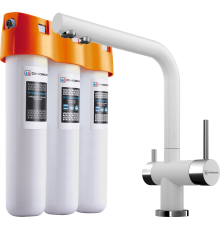 Комплект Смеситель Omoikiri Nagano WH белый + Фильтр Pure Drop Lite