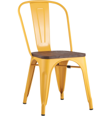 Стул Stool Group Tolix Wood желтый глянцевый, темное дерево