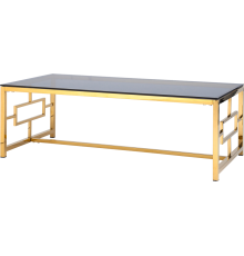 Журнальный столик Stool Group Бруклин 120x60 см, стекло smoke, опора золото