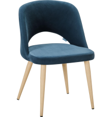 Стул R-Home Lars микровелюр diag blue, ножки натуральный дуб