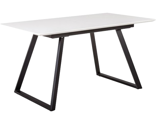 Обеденный стол R-Home Пеле 140 см, раскладной, белый, ножки черные