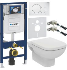 Комплект Унитаз подвесной Ideal Standard I.life A T471701 + Крышка T453101 белая + Инсталляция Geberit Duofix UP 320 111.300.00.5 + Кнопка Sigma 01 115.770.11.5 белая + Крепления 111.815.00.1 к стене + Шумоизоляция 156.050.00.1