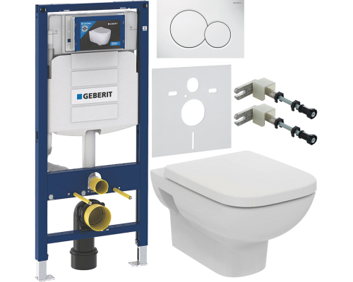 Комплект Унитаз подвесной Ideal Standard I.life A T471701 + Крышка T453101 белая + Инсталляция Geberit Duofix UP 320 111.300.00.5 + Кнопка Sigma 01 115.770.11.5 белая + Крепления 111.815.00.1 к стене + Шумоизоляция 156.050.00.1