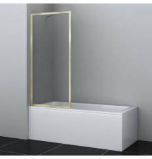 Шторка на ванну Wasserkraft Abens 20W01-80BG, профиль золото матовое, стекло прозрачное
