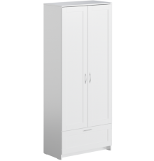 Шкаф Шведский стандарт Сириус 78x190x41 белый, 2 двери, 1 ящик