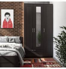 Шкаф Шведский стандарт Сириус 117x220x59 венге, 3 двери, с одним зеркалом, 1 ящик