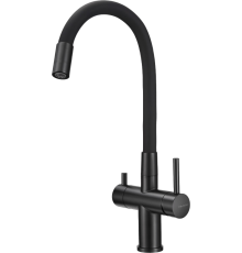 Смеситель для кухни Milacio Ultra MCU.560.TBB с гибким изливом, total black, черный