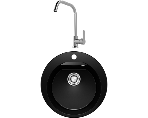 Комплект Мойка кухонная Polygran Atol 854802 космос + Смеситель MEGA City MG- ZRV104 хром