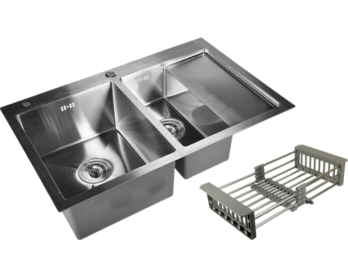Мойка кухонная Wisent 7851-SL с раздвижным коландером, сатин