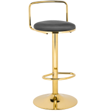 Барный стул Woodville Lusia dark gray, опора gold