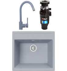 Комплект Мойка кухонная TopZero Georgia 560.510-49 Titan + Смеситель Romeo titan 49 + Измельчитель Bort Master Eco 91275752
