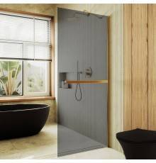 Душевая перегородка Maybahglass MGD-723-3ш 69 см, профиль золото, стекло графит