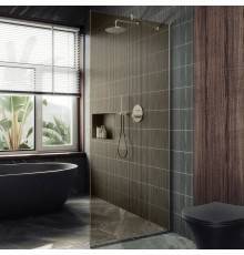 Душевая перегородка Maybahglass MGD-691-5у 89 см, профиль хром матовый, стекло бронза