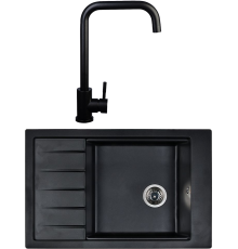 Комплект Мойка кухонная Wisent MWP780-25 оникс + Смеситель W4998-4-25 оникс