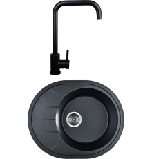 Комплект Мойка кухонная Wisent MWR620-25 оникс + Смеситель WP49-098-4-25 оникс